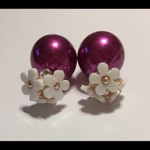 Floral Double Ball Earrings